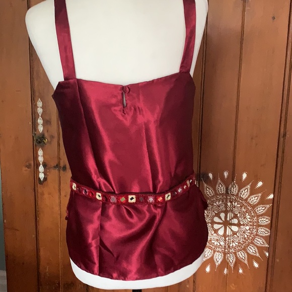 Handmade (by my mum!) burgundy satin camisole. - Picture 5 of 6